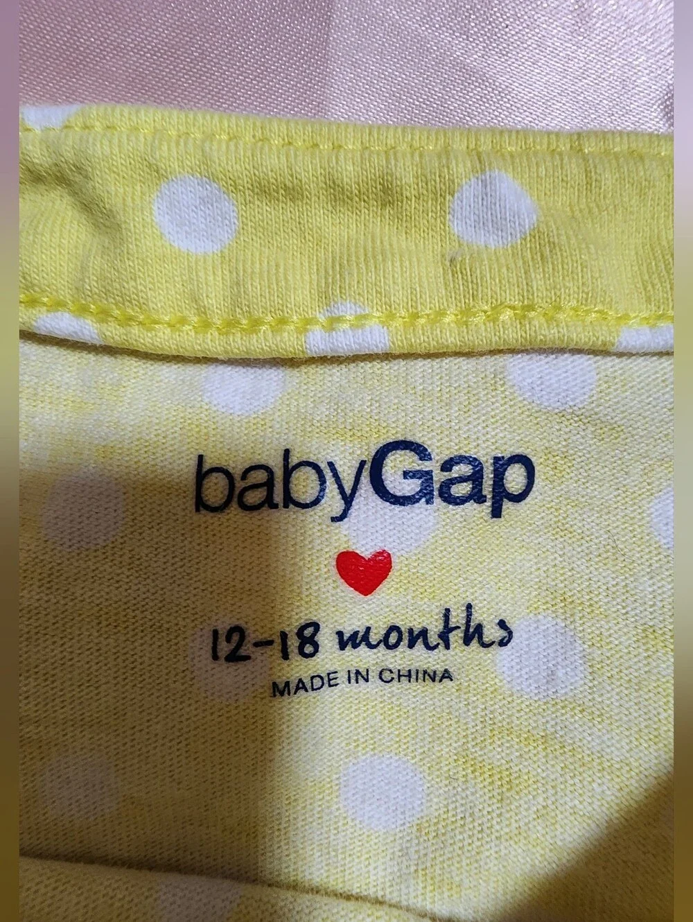 GAP Yellow & White Polka Dot Baby Tee